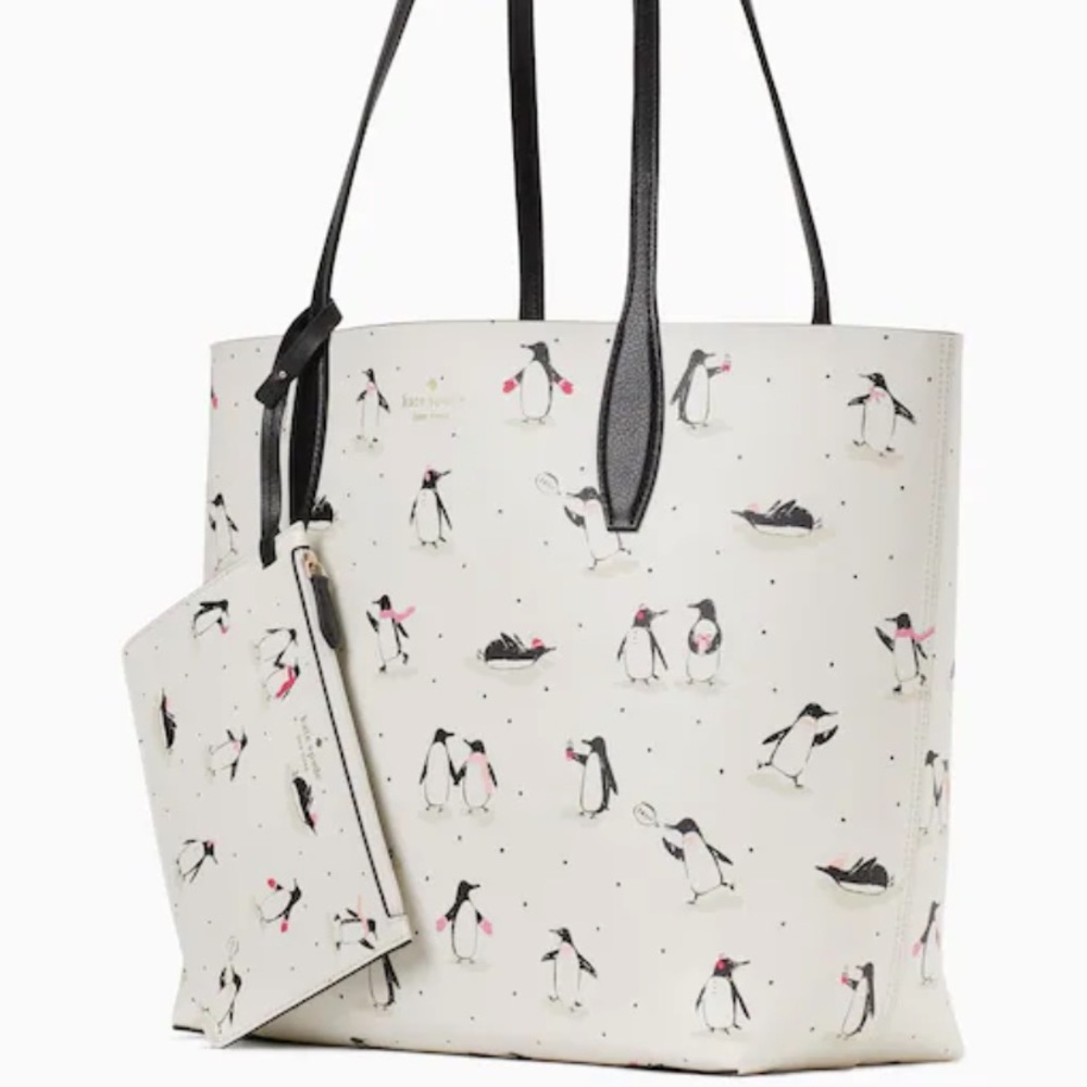 Kate Spade reversible penguin tote bag